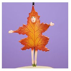 Patience Brewster Mini Orange Falling Leaf Ornament - Zinnias Gift Boutique