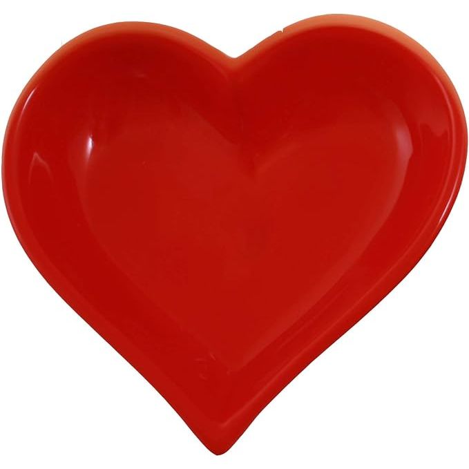 Red Heart Bowl by Out of the Woods, small ceramic dish with heart shape, perfect for decorative or functional use.