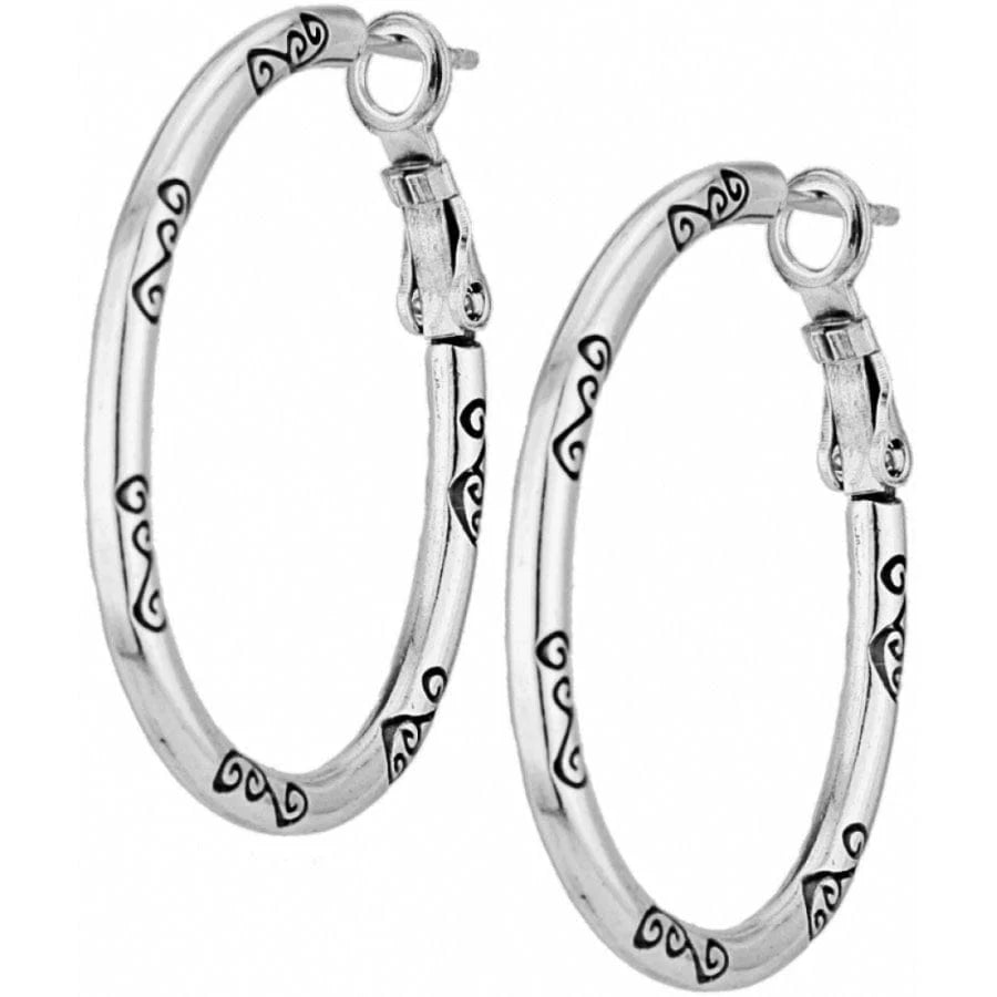 Sil Oval Hoop Charm Earring - Zinnias Gift Boutique