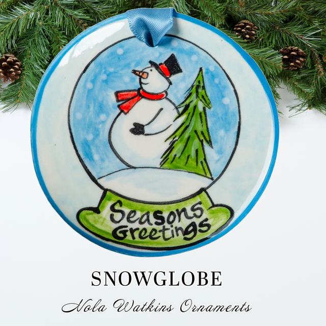 Hand‑Painted Ceramic Ornament - Zinnias Gift Boutique