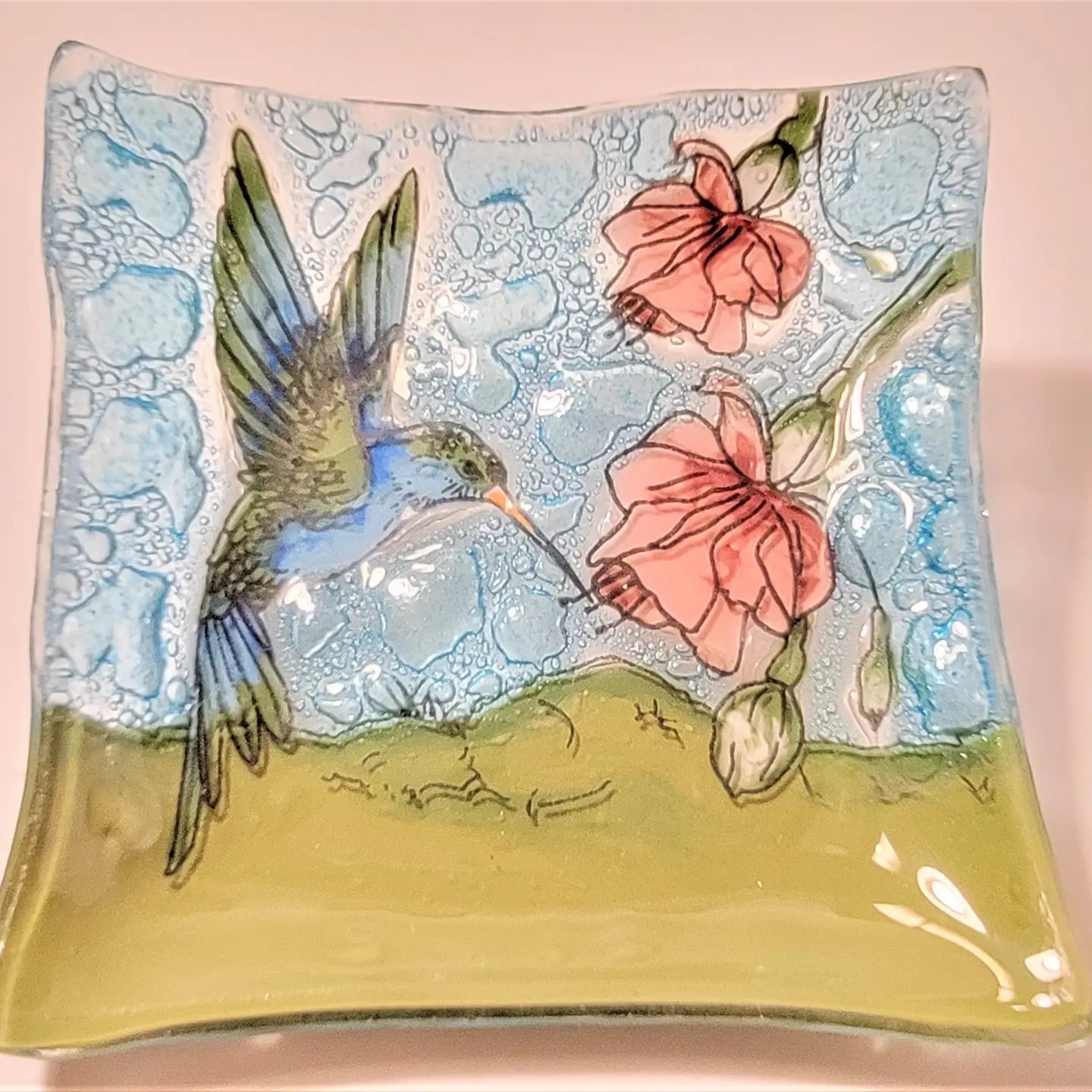 Fused glass trinket dish - Zinnias Gift Boutique