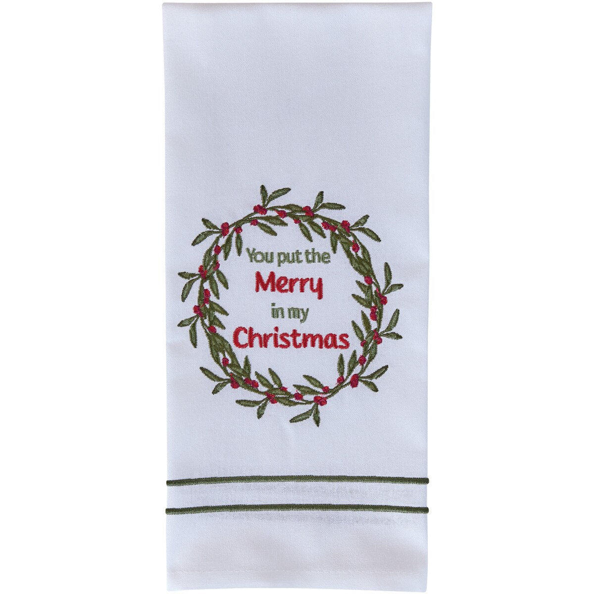 What Happens Under The Mistletoe Dishtowel - Zinnias Gift Boutique