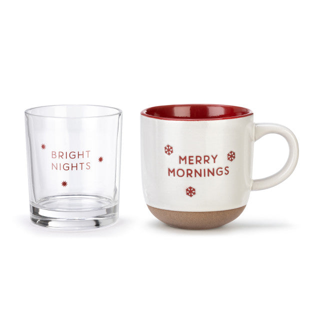 Glass and Mug Merry and Bright Set - Zinnias Gift Boutique