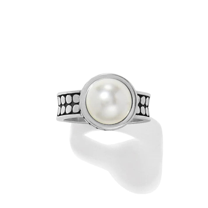 Pebble Dot Pearl Wide Band Ring - Zinnias Gift Boutique