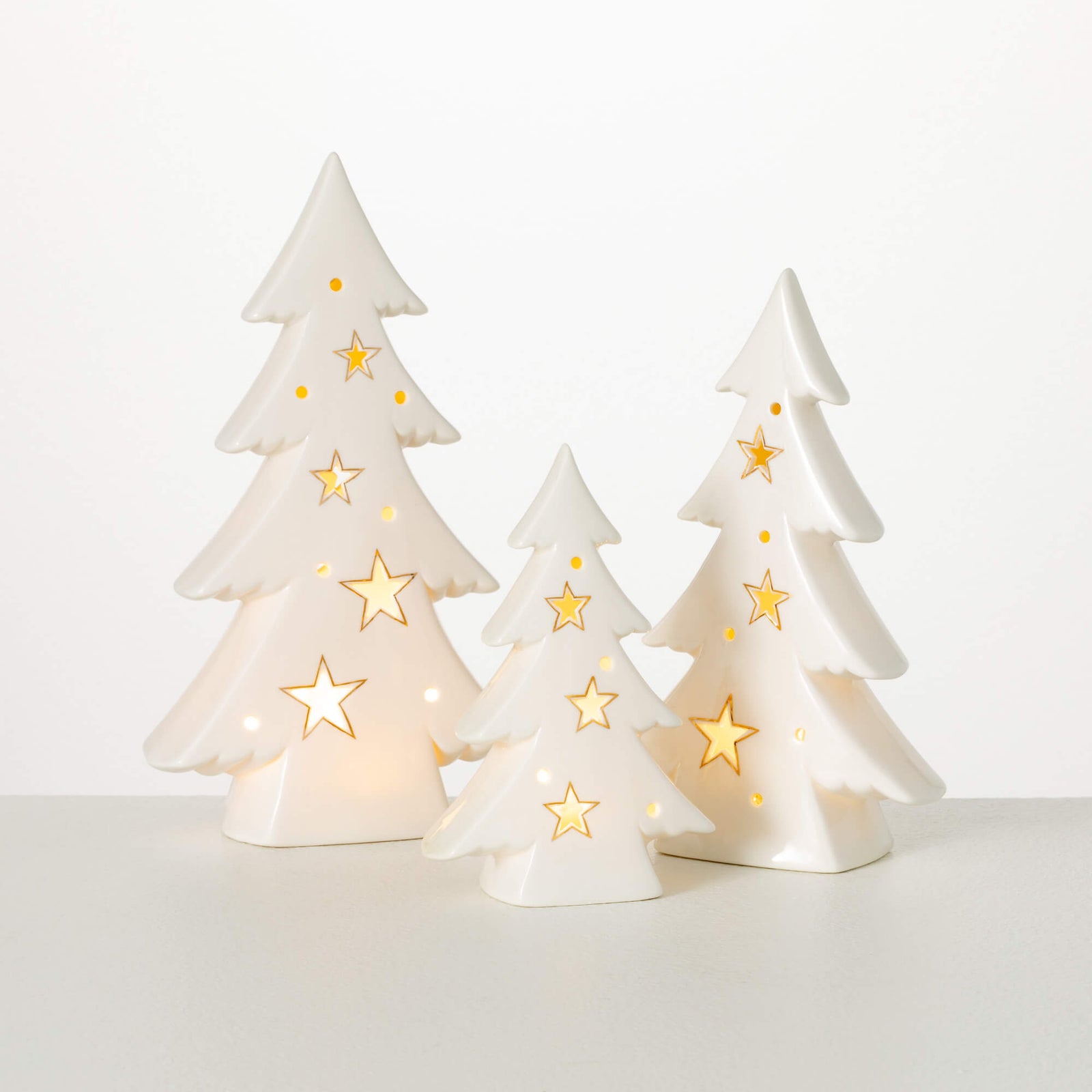 LED Porcelain Star Fir Tree - Zinnias Gift Boutique