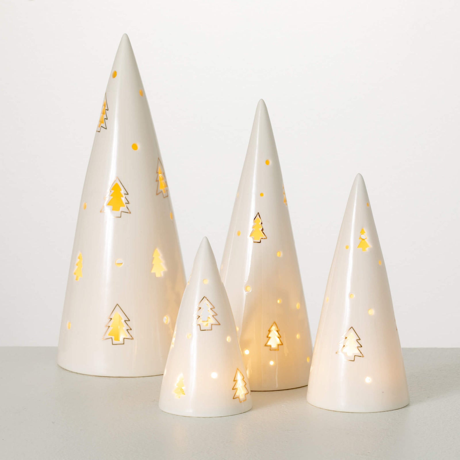 LED Porcelain Cone Trees - Zinnias Gift Boutique