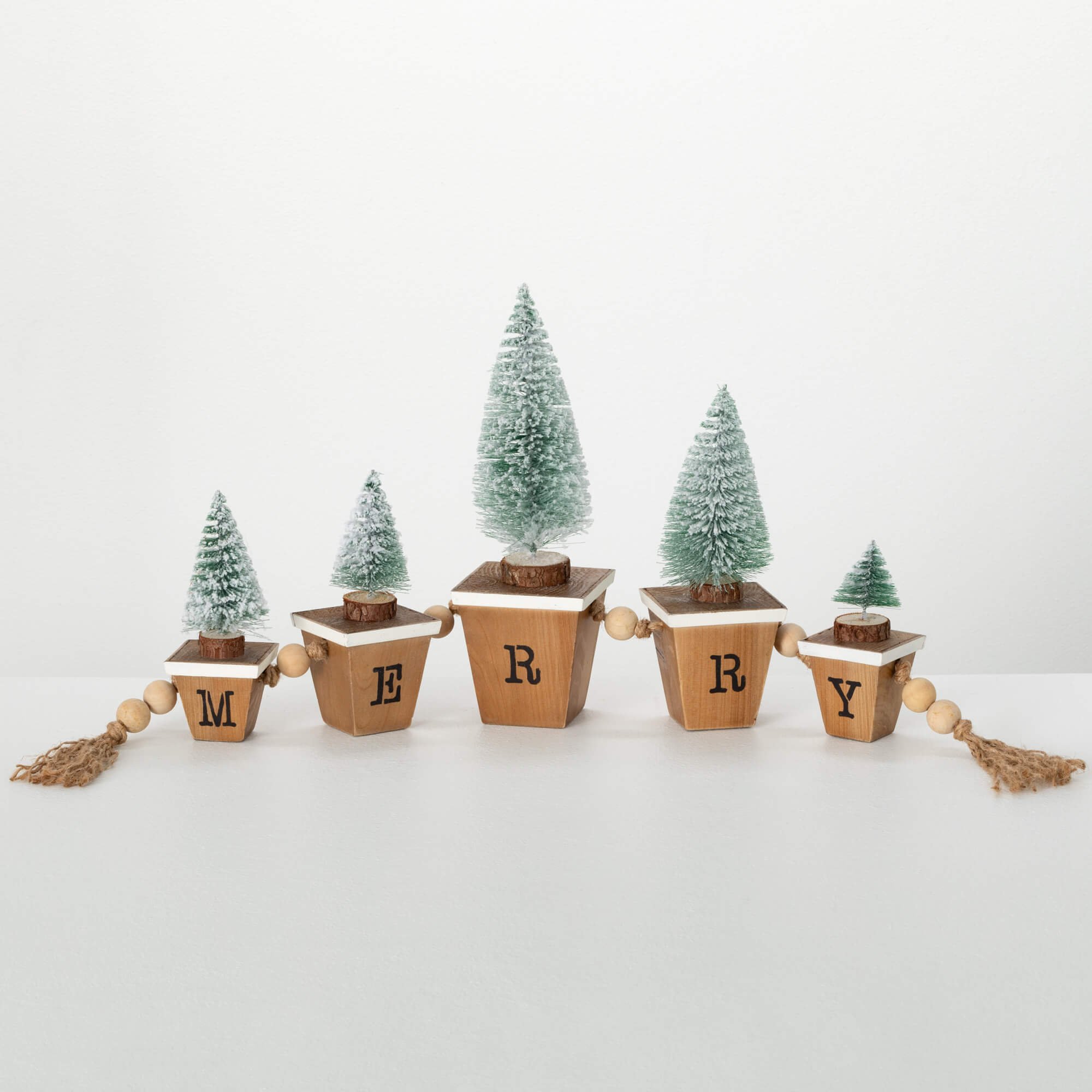 BOTTLE BRUSH TREE BLOCK SET - Zinnias Gift Boutique