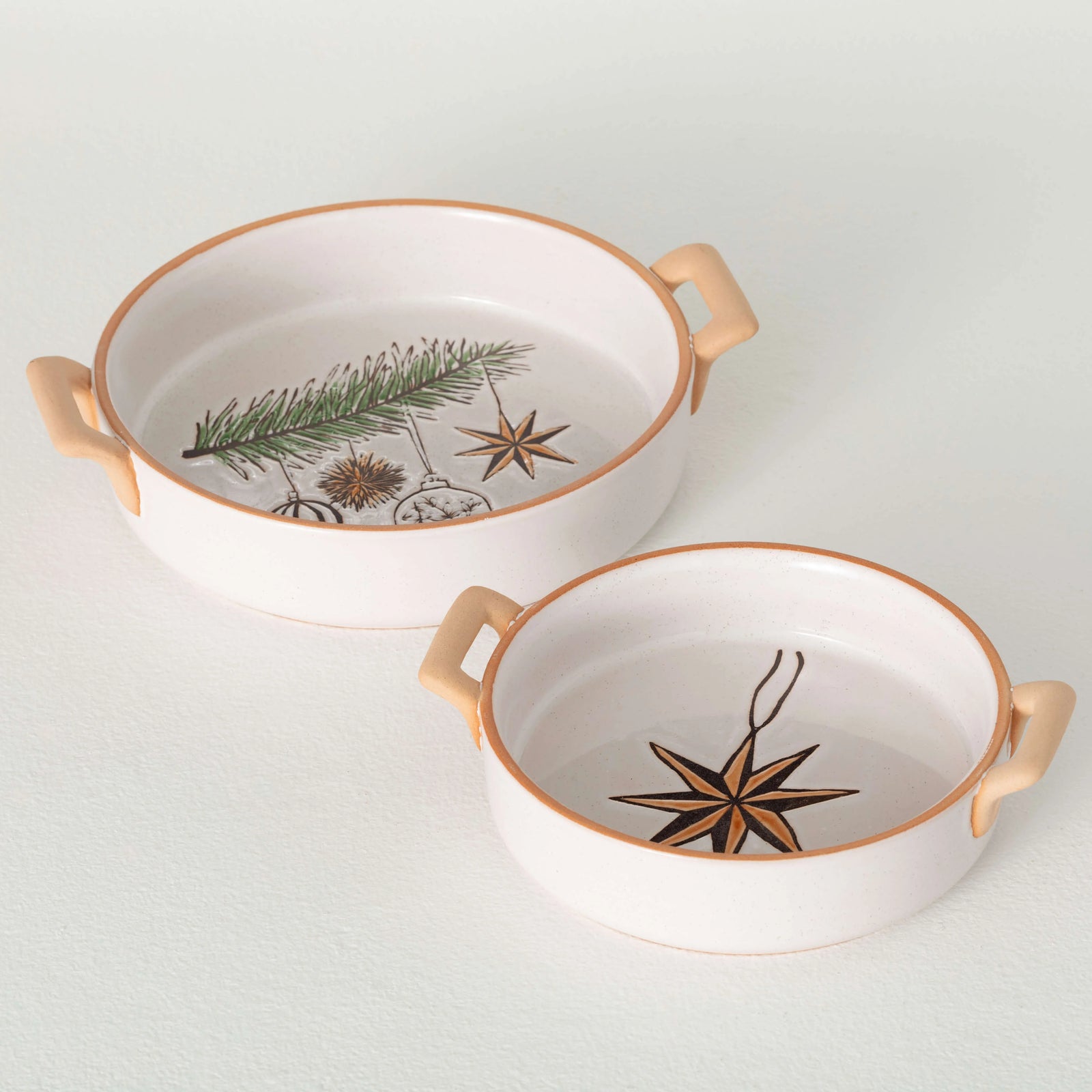 WHITE HOLIDAY SERVING BOWL - Zinnias Gift Boutique