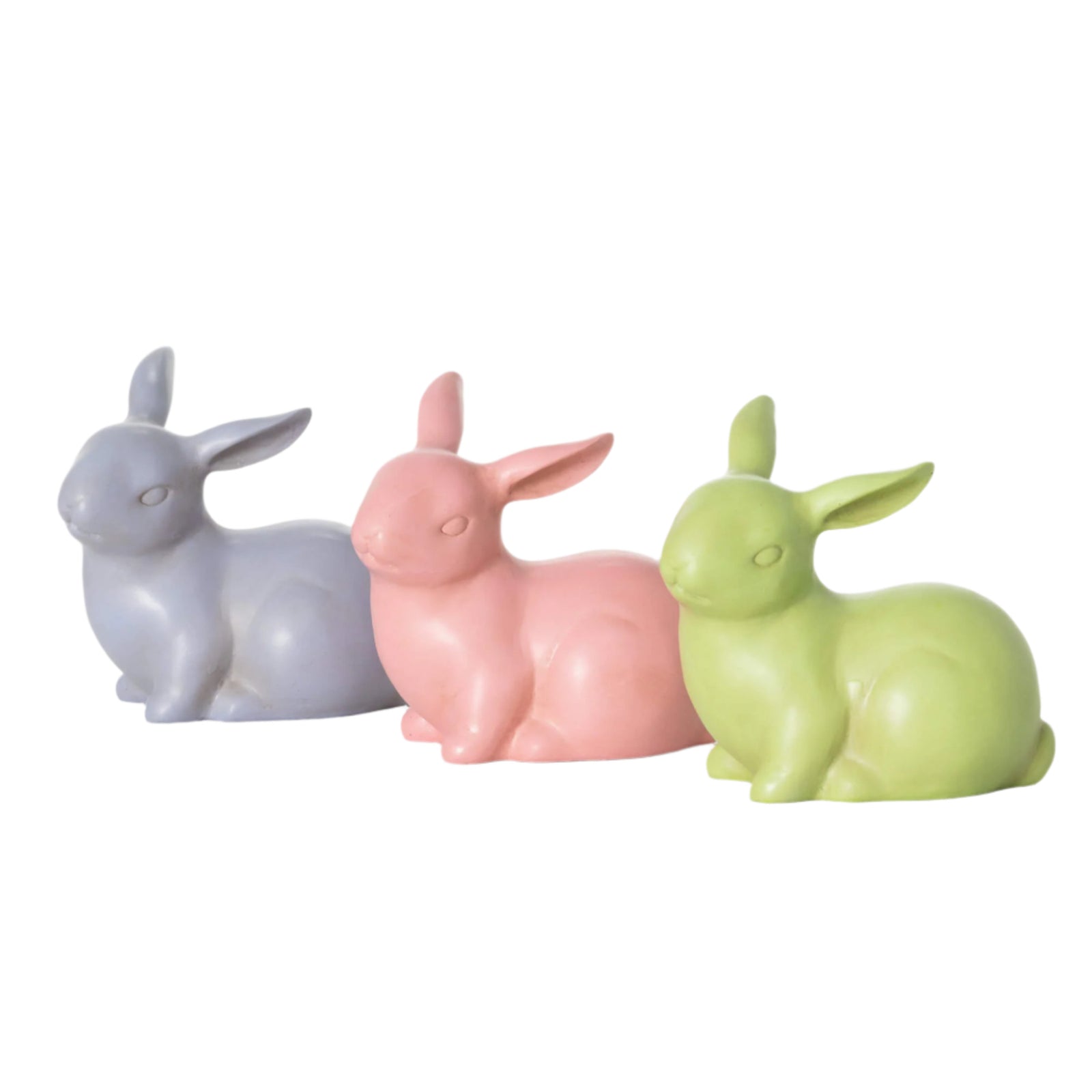 WOODEN PASTEL SITTING BUNNY - Zinnias Gift Boutique