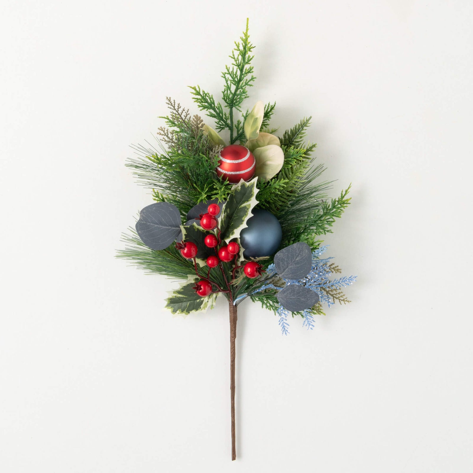 Shiny Ball Mixed Pine Pick - Zinnias Gift Boutique