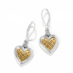 Mosaic Heart Two Tone Leverback earring