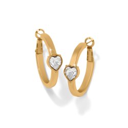 Mystery Of Love Heart Hoop Earrings gold - Zinnias Gift Boutique