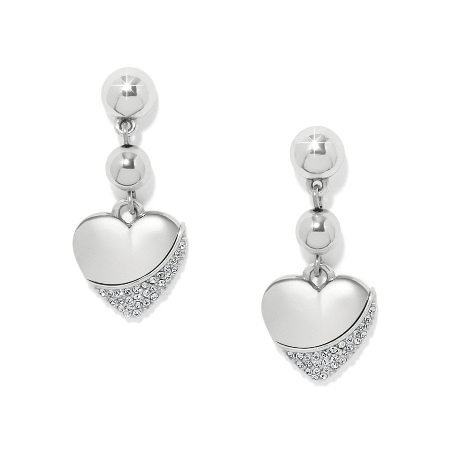 Brighton Meridian Petite Heart Wave Post Earrings featuring delicate heart and wave design in polished metal.