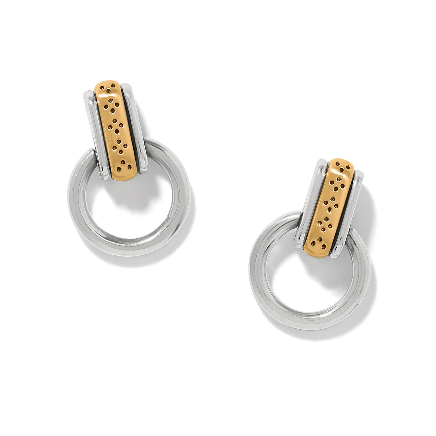 Mosaic Two Tone Mini Post Drop Earrings