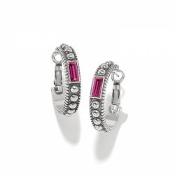 Pretty Tough Gem Hoop Earrings Red - Zinnias Gift Boutique