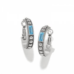 Pretty Tough Gem Hoop Earrings Aqua