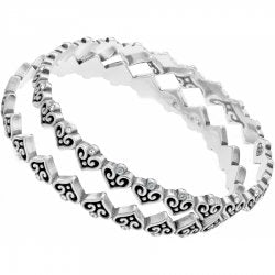 Alcazar Heart 2 Piece Bangle - Zinnias Gift Boutique