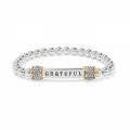 Meridian Grateful Two Tone Stretch bracelet - Zinnias Gift Boutique