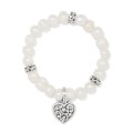 Contempo Heart Pearl Stretch BRacelet - Zinnias Gift Boutique