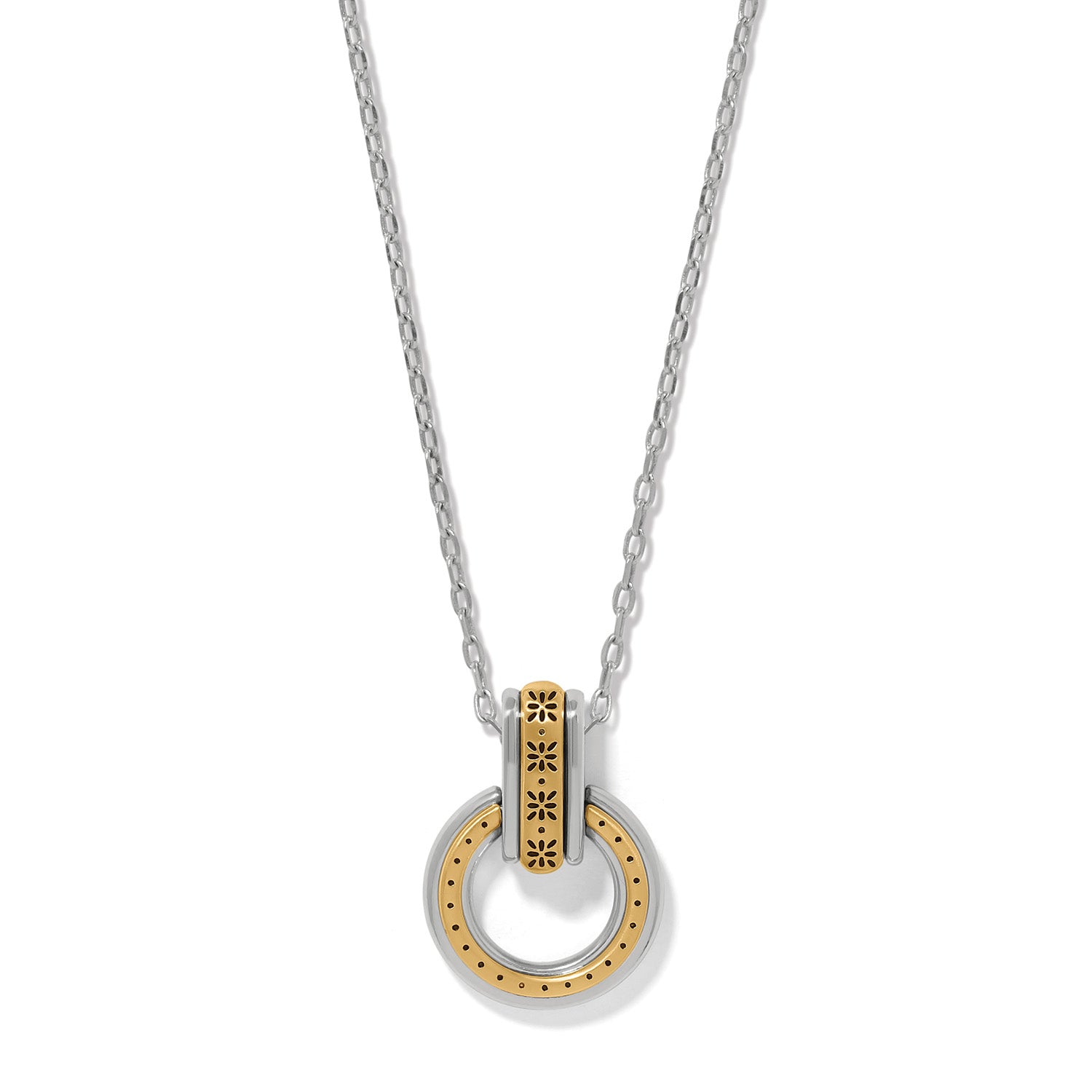 Mosaic Two Tone Link Ring Necklace - Zinnias Gift Boutique