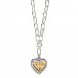 Mosaic Heart Two Tone Necklace - Zinnias Gift Boutique