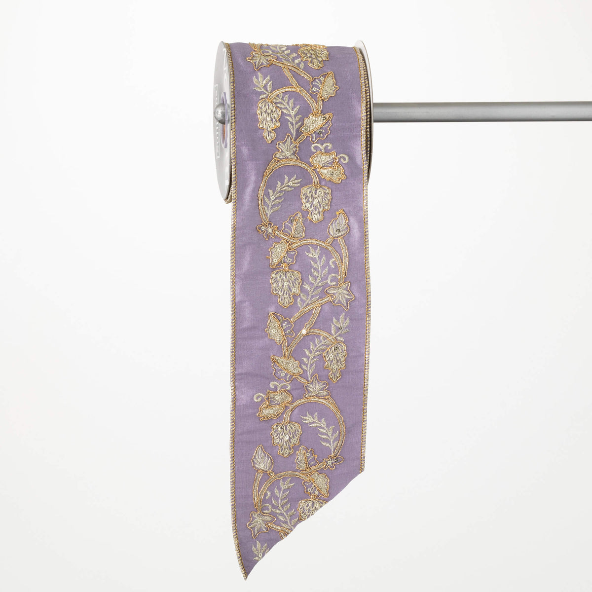 PURPLE &amp; GOLD DAMASK RIBBON - Zinnias Gift Boutique