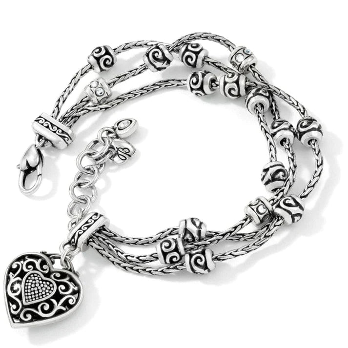 Sil/Stn Reno Heart Bracelet - Zinnias Gift Boutique