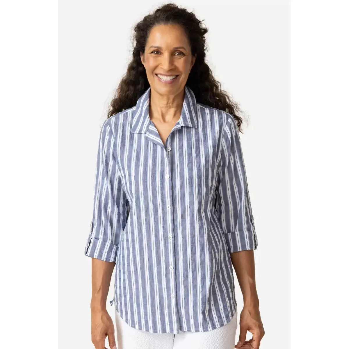Palm Beach Striped Ribbon Trim Tunic - Zinnias Gift Boutique