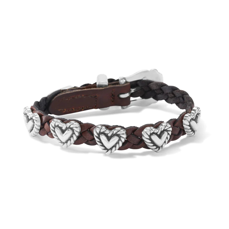 Roped Heart Braid Bandit Bracelet brown - Zinnias Gift Boutique