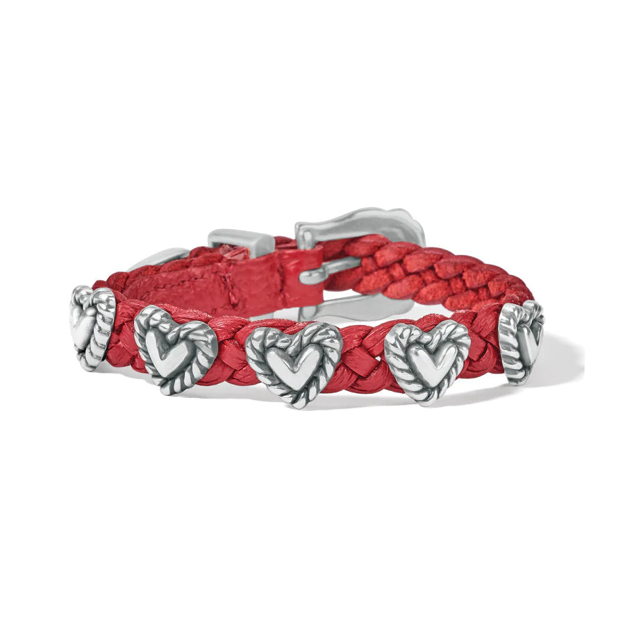 Roped Heart Braid Bandit Bracelet red - Zinnias Gift Boutique