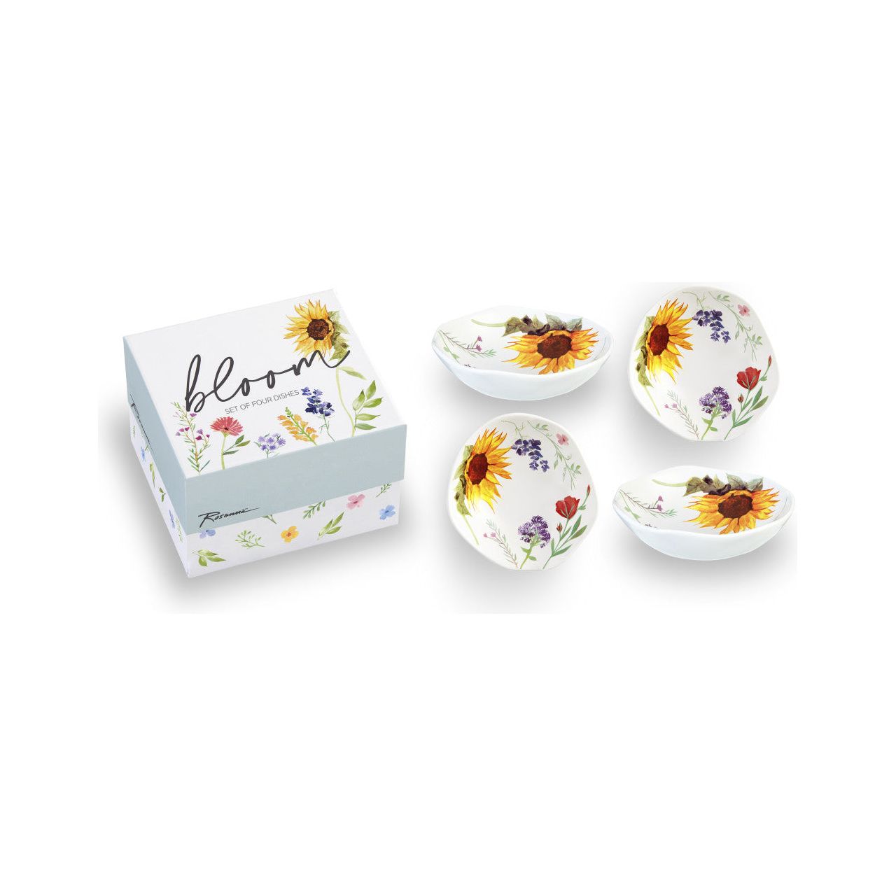 Sunflower dipping dish set of 4 - Zinnias Gift Boutique
