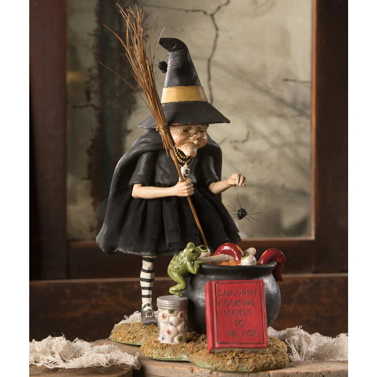 Bethany Lowe Designs Halloween "CAULDRON COOKING WITCH - Zinnias Gift Boutique