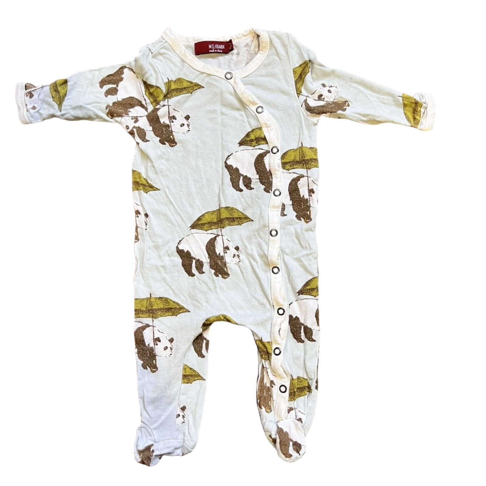 Bamboo Footed Romper - Panda - Zinnias Gift Boutique
