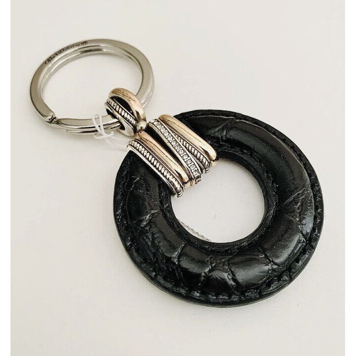 Neptune&#39;s Rings Leather Fob Black - Zinnias Gift Boutique