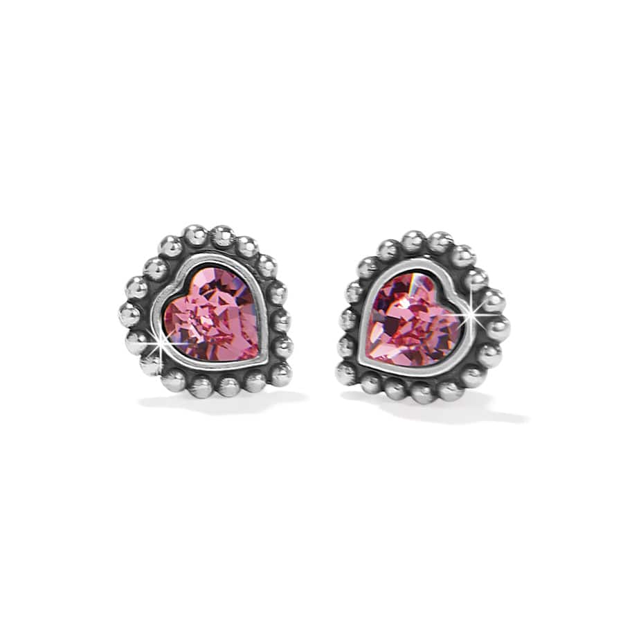 Shimmer Heart pink Mini Post Earrings - Zinnias Gift Boutique