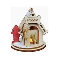 Poodle Cottage House Ornament USA Made - Zinnias Gift Boutique