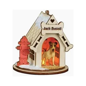Jack Russell Cottage House Ornament USA Made - Zinnias Gift Boutique