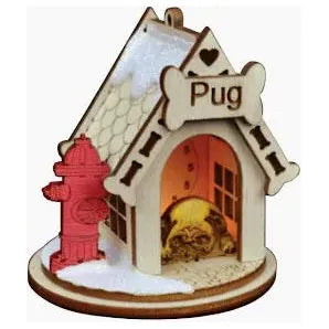 Pug Cottage House Ornament USA Made - Zinnias Gift Boutique