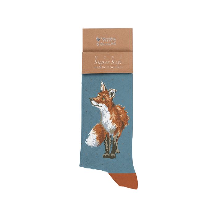 Fox Men&#39;s Sock - Bright Eyed and Bushy Tailed - Zinnias Gift Boutique