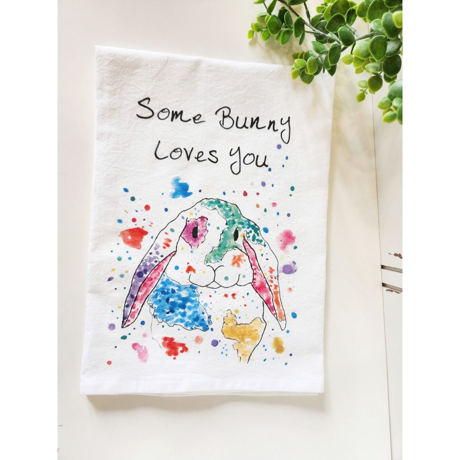 Some Bunny Loves You Spring Kitchen Towel - Zinnias Gift Boutique