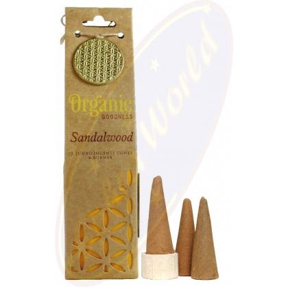 Organic Goodness Cones Sandalwood 15g - Zinnias Gift Boutique