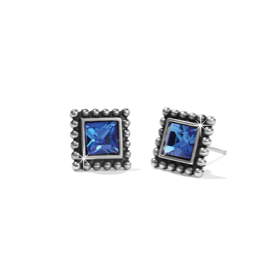 Sparkle Square Blue Mini Post Earrings - Zinnias Gift Boutique