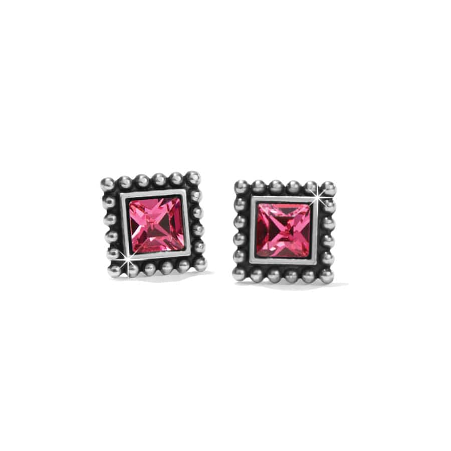 Sparkle Square Pink Mini Post Earrings - Zinnias Gift Boutique