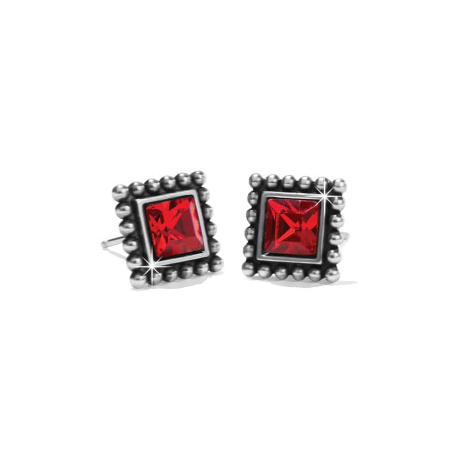 Sparkle Square Red Mini Post Earrings - Zinnias Gift Boutique