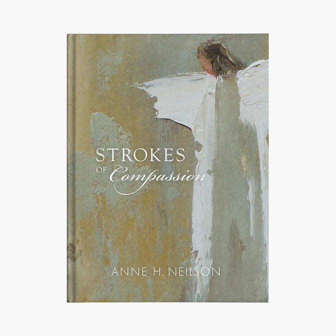 Cover image of the Strokes of Compassion book by Anne Neilson Home featuring artwork and title on a white background.