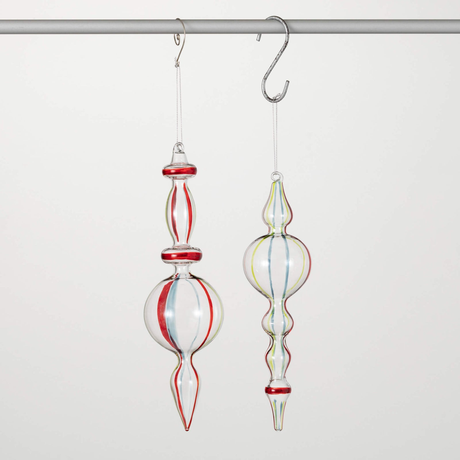 Striped Finial Ornament - Zinnias Gift Boutique