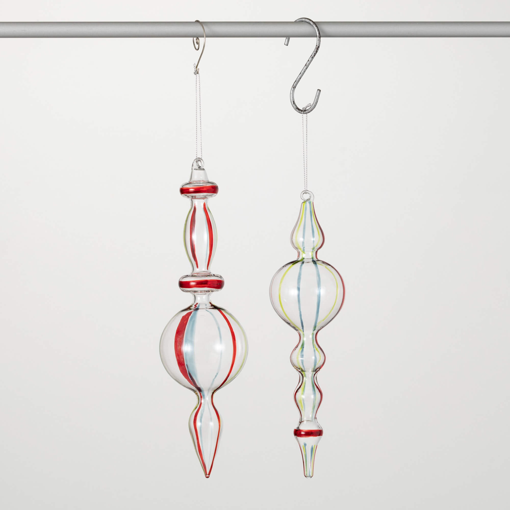 Striped Finial Ornament - Zinnias Gift Boutique