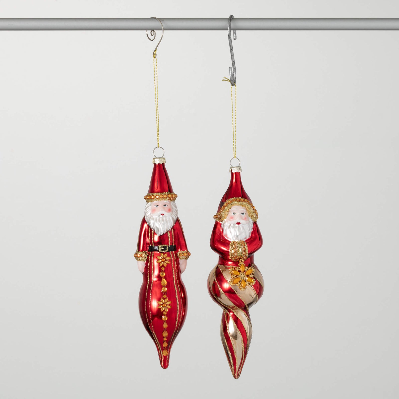 Whimsical Glass Santa Ornament - Zinnias Gift Boutique