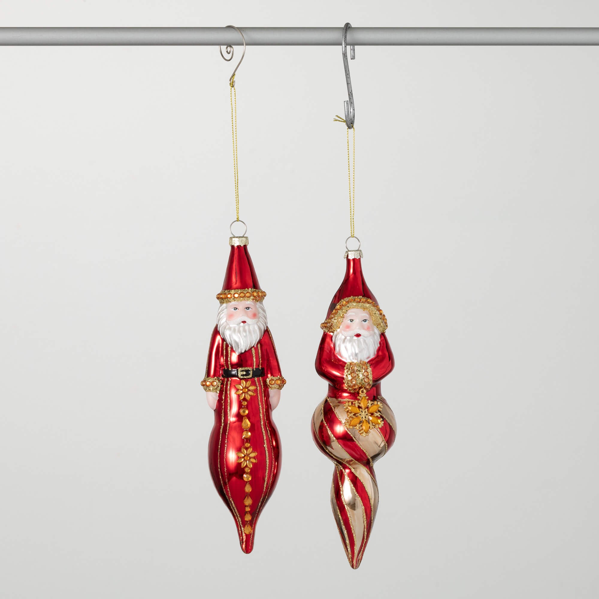 Whimsical Glass Santa Ornament - Zinnias Gift Boutique