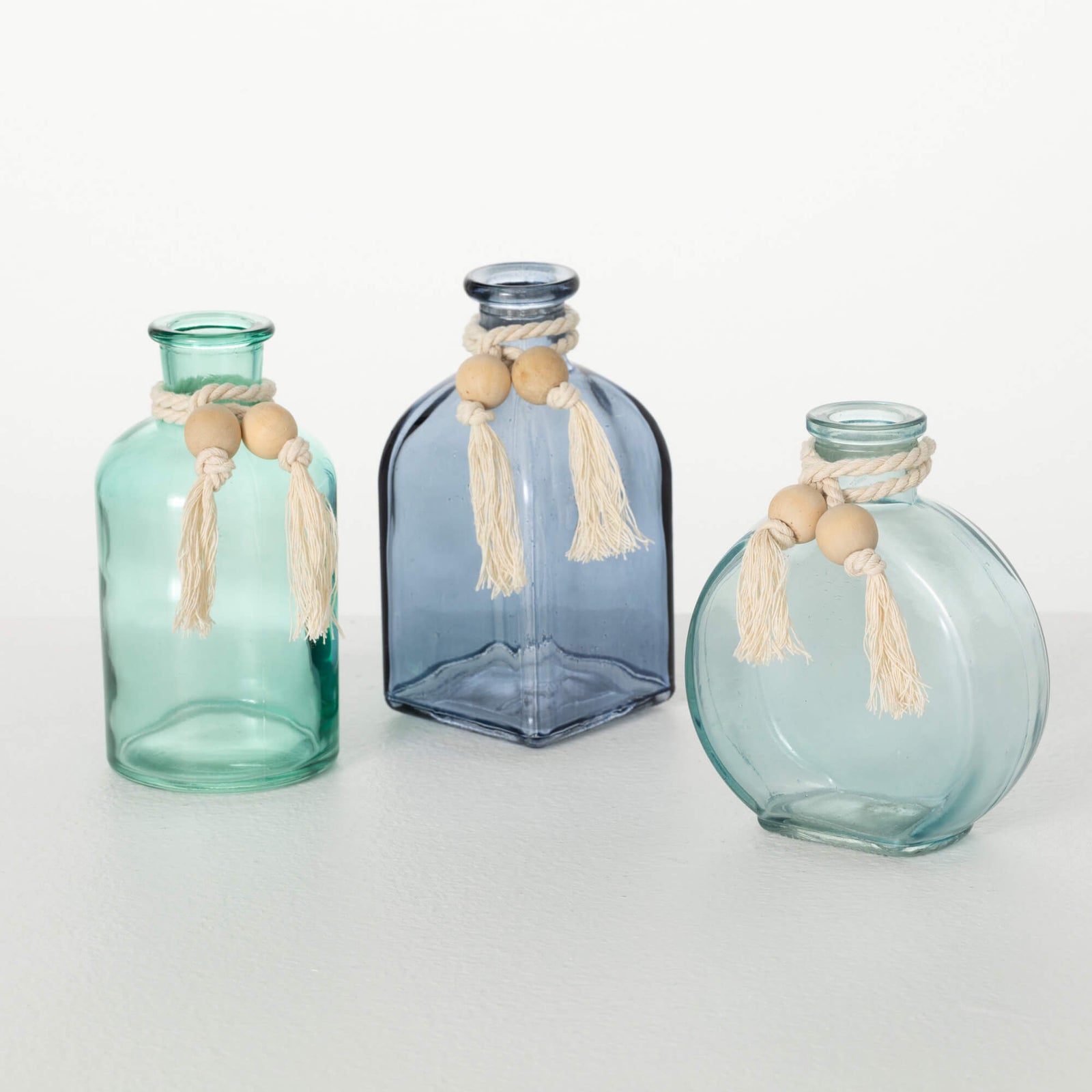 SEA-BLUE GLASS BUD VASE - Zinnias Gift Boutique